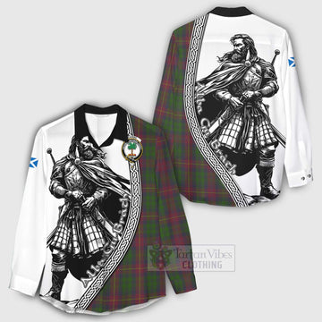 Cairns Tartan Clan Crest Women's Casual Shirt with Highlander Warrior Celtic Style - Tartan Vibes Clothing