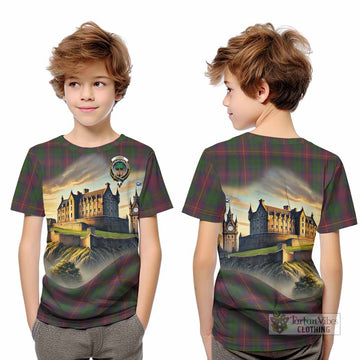 Cairns Tartan Family Crest Kid T-Shirt with Scottish Ancient Castle Style - Tartan Vibes Clothing