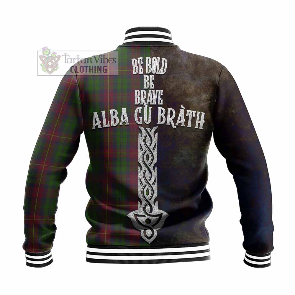 Tartan Vibes Clothing Cairns Tartan Family Crest Baseball Jacket Alba Gu Brath Be Brave Lion Ancient Style