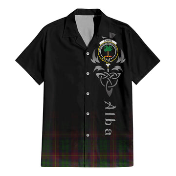 Tartan Vibes Clothing Cairns Tartan Short Sleeve Button Up Featuring Alba Gu Brath Family Crest Celtic Inspired