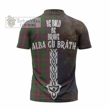 Cairns Tartan Family Crest Zipper Polo Shirt Alba Gu Brath Be Brave Lion Ancient Style - Tartan Vibes Clothing
