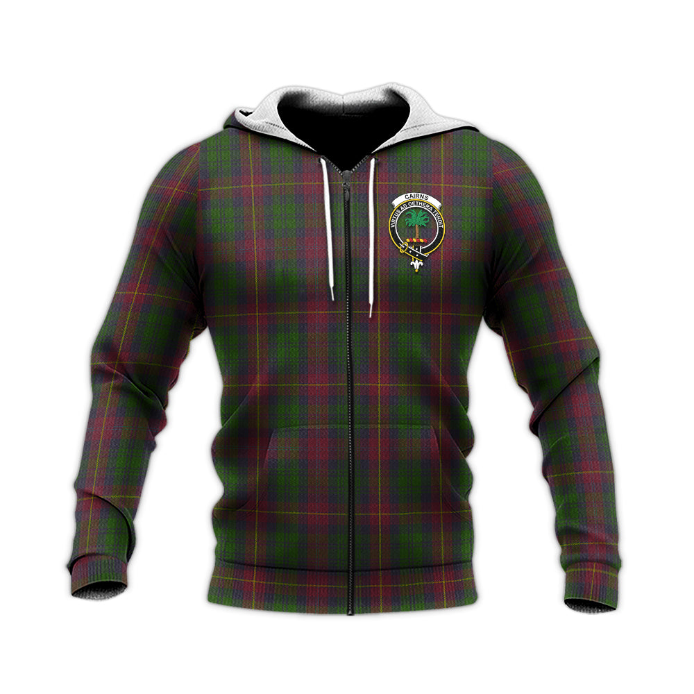 Cairns Tartan Knitted Hoodie with Family Crest Unisex Knitted Zip Hoodie - Tartan Vibes Clothing