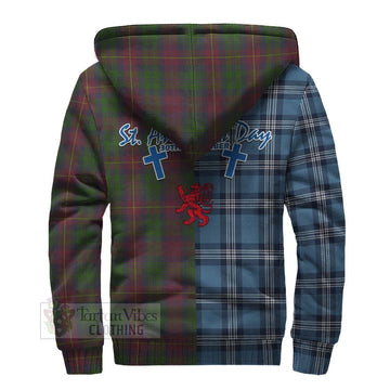 Cairns Tartan Sherpa Hoodie Happy St. Andrew's Day Half Tartan Style - Tartan Vibes Clothing