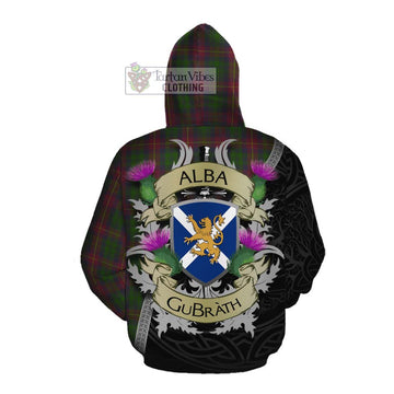 Tartan Vibes Clothing Cairns Tartan Family Crest Cotton Hoodie Lion Rampant Royal Thistle Shield Celtic Inspired