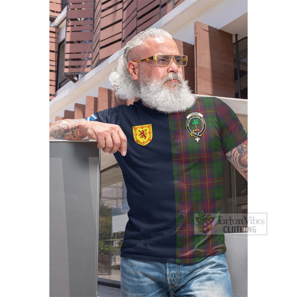 Tartan Vibes Clothing Cairns Tartan Cotton T-shirt with Scottish Lion Royal Arm Half Style