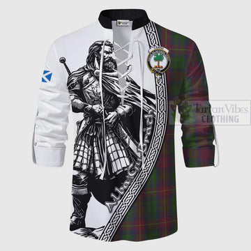 Cairns Tartan Clan Crest Ghillie Kilt Shirt with Highlander Warrior Celtic Style - Tartan Vibes Clothing