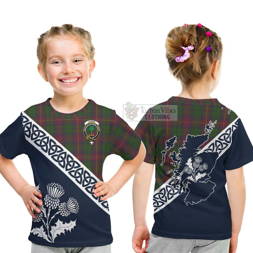 Cairns Tartan Kid T-Shirt Featuring Thistle and Scotland Map - Tartan Vibes Clothing