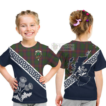 Cairns Tartan Kid T-Shirt Featuring Thistle and Scotland Map - Tartan Vibes Clothing
