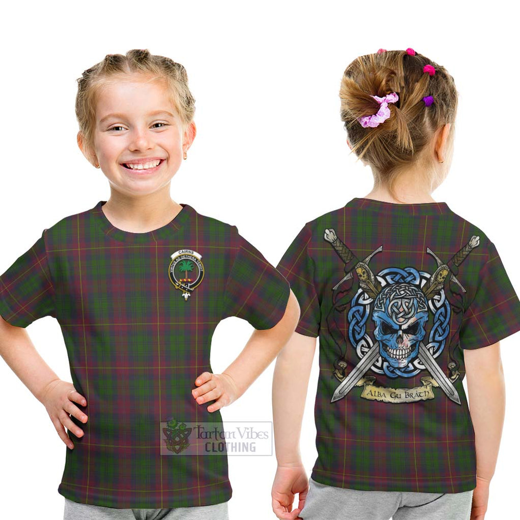 Cairns Tartan Kid T-Shirt with Family Crest Celtic Skull Style - Tartan Vibes Clothing