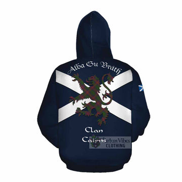 Cairns Tartan Lion Rampant Cotton Hoodie Proudly Display Your Heritage with Alba Gu Brath and Clan Name Pullover Hoodie - Tartan Vibes Clothing
