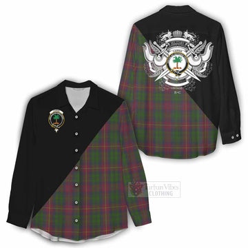 Cairns Tartan Women's Casual Shirt with Family Crest and Military Logo Style - Tartan Vibes Clothing