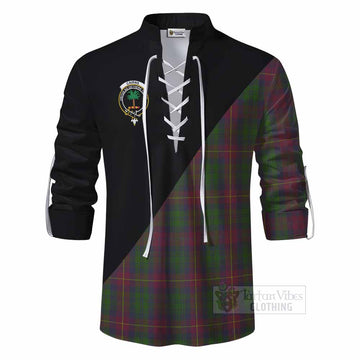 Cairns Tartan Ghillie Kilt Shirt with Family Crest and Military Logo Style - Tartan Vibes Clothing