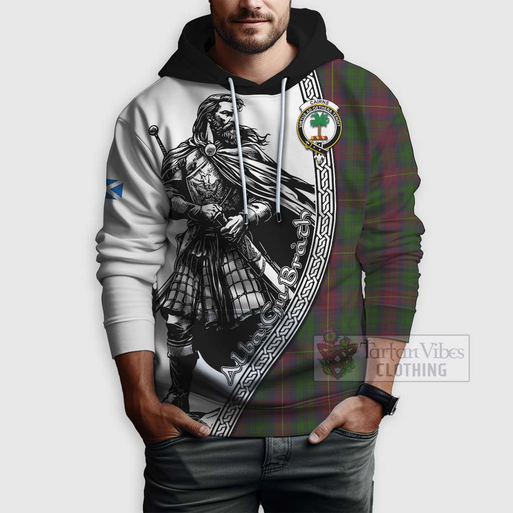 Cairns Tartan Clan Crest Hoodie with Highlander Warrior Celtic Style - Tartan Vibes Clothing