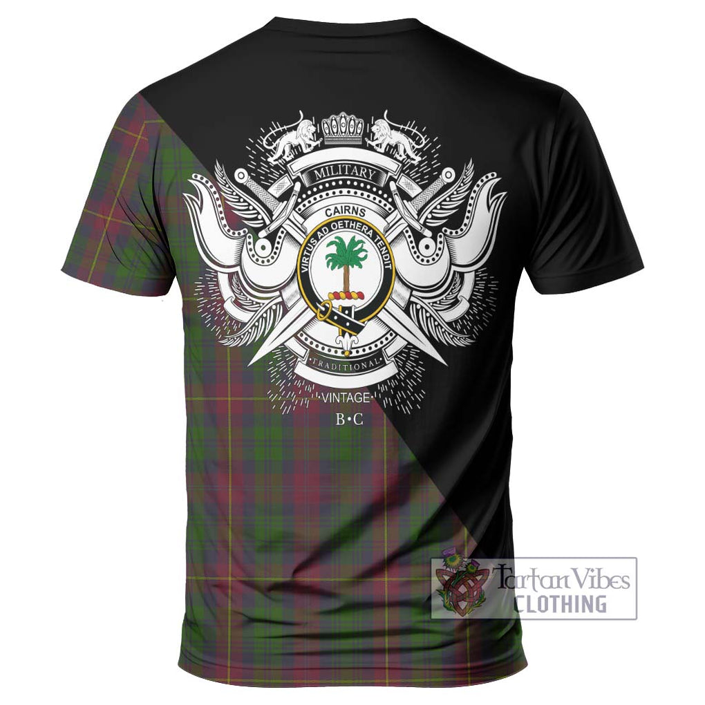 Cairns Tartan T-Shirt with Family Crest and Military Logo Style - Tartan Vibes Clothing