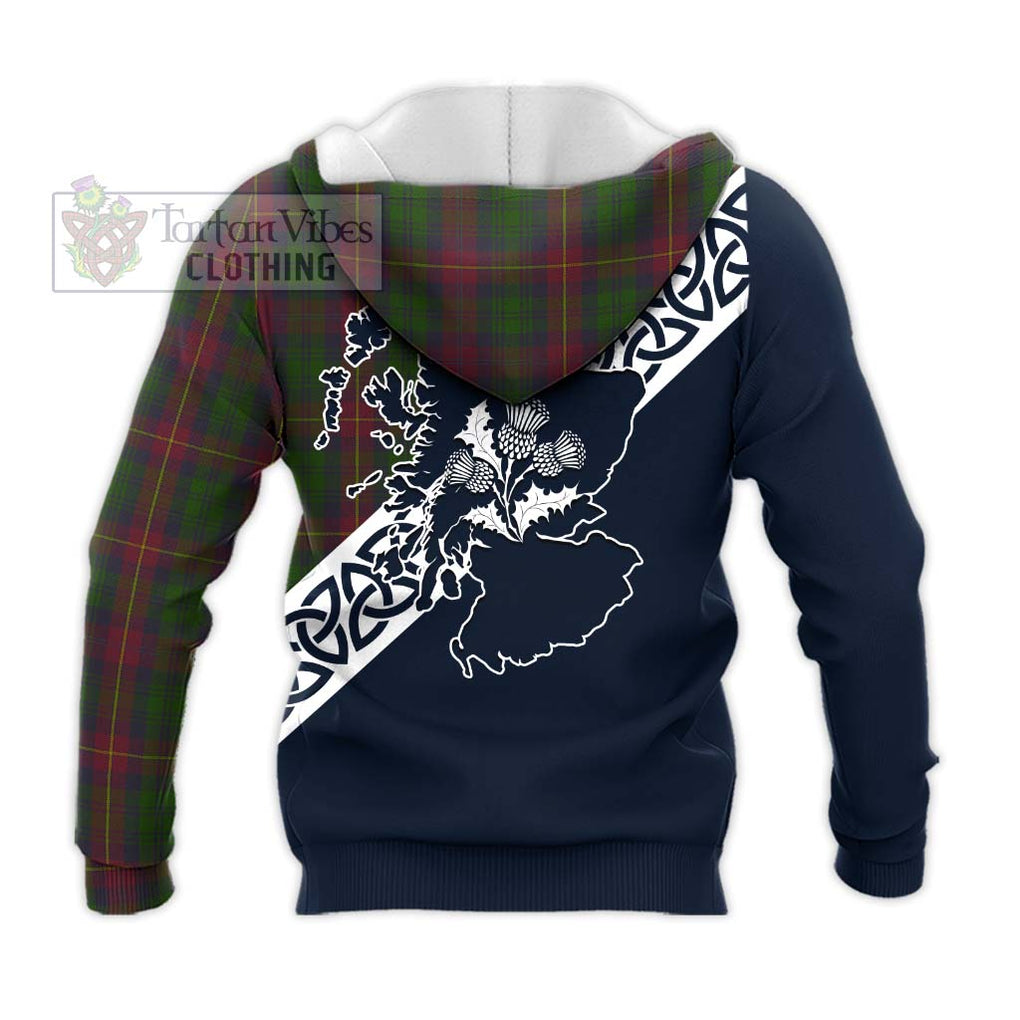Cairns Tartan Knitted Hoodie Featuring Thistle and Scotland Map - Tartan Vibes Clothing