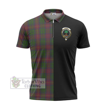 Cairns Tartan Zipper Polo Shirt with Family Crest and Half Of Me Style