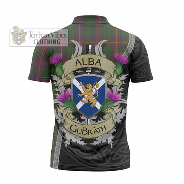 Cairns Tartan Family Crest Zipper Polo Shirt Lion Rampant Royal Thistle Shield Celtic Inspired - Tartan Vibes Clothing