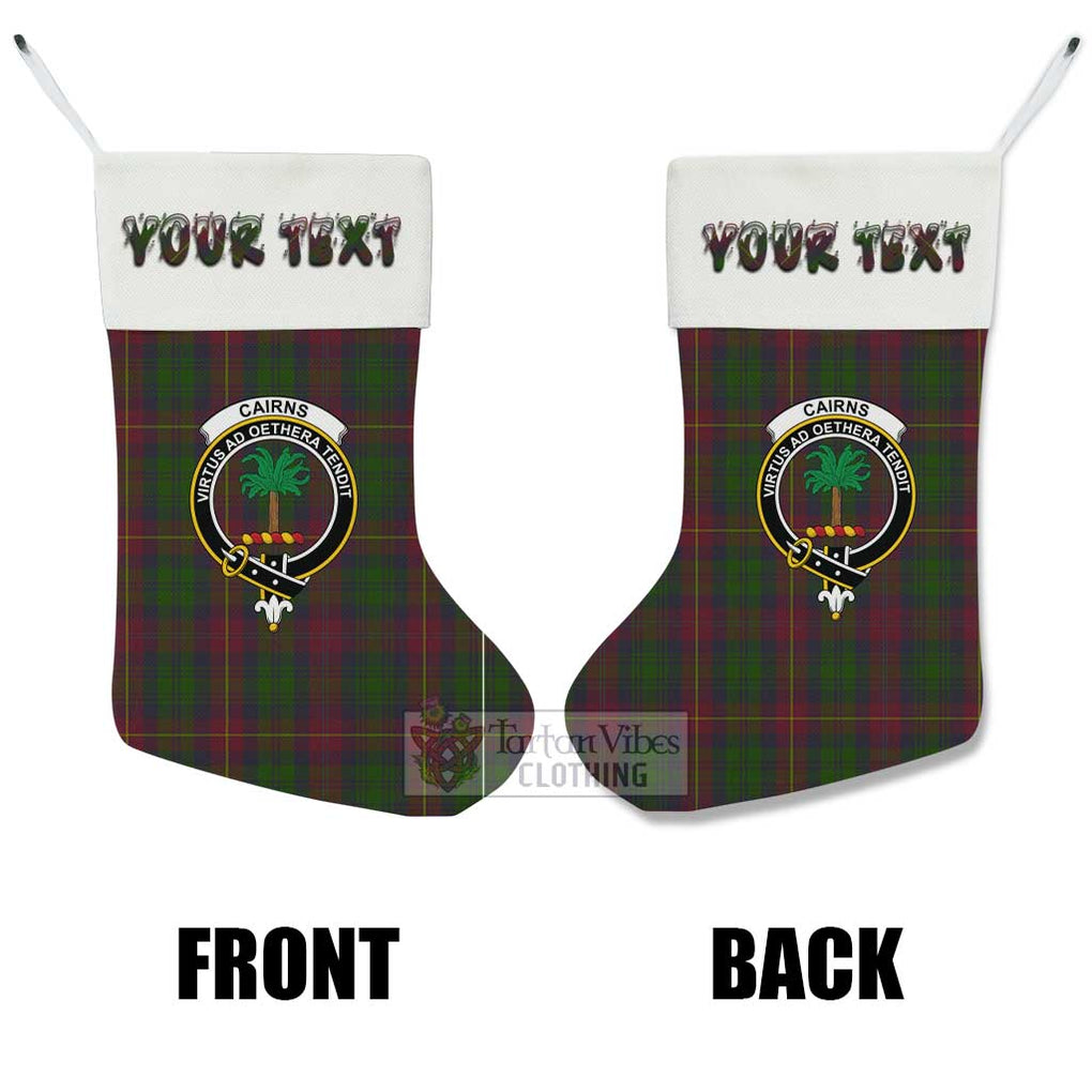 Cairns Tartan Family Crest Christmas Stocking with Personalized Text - Tartan Vibes Clothing