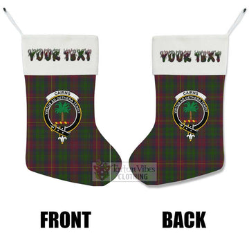 Cairns Tartan Family Crest Christmas Stocking with Personalized Text - Tartan Vibes Clothing