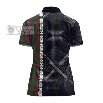 Cairns Tartan Women's Polo Shirt with Family Crest Cross Sword Thistle Celtic Vibes - Tartan Vibes Clothing