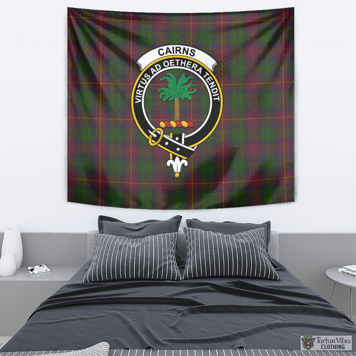 Cairns Tartan Tapestry Wall Hanging and Home Decor for Room with Family Crest - Tartan Vibes Clothing