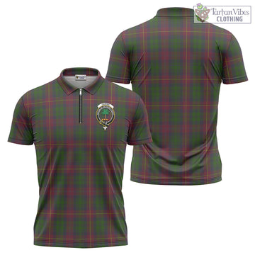 Cairns Tartan Zipper Polo Shirt with Family Crest