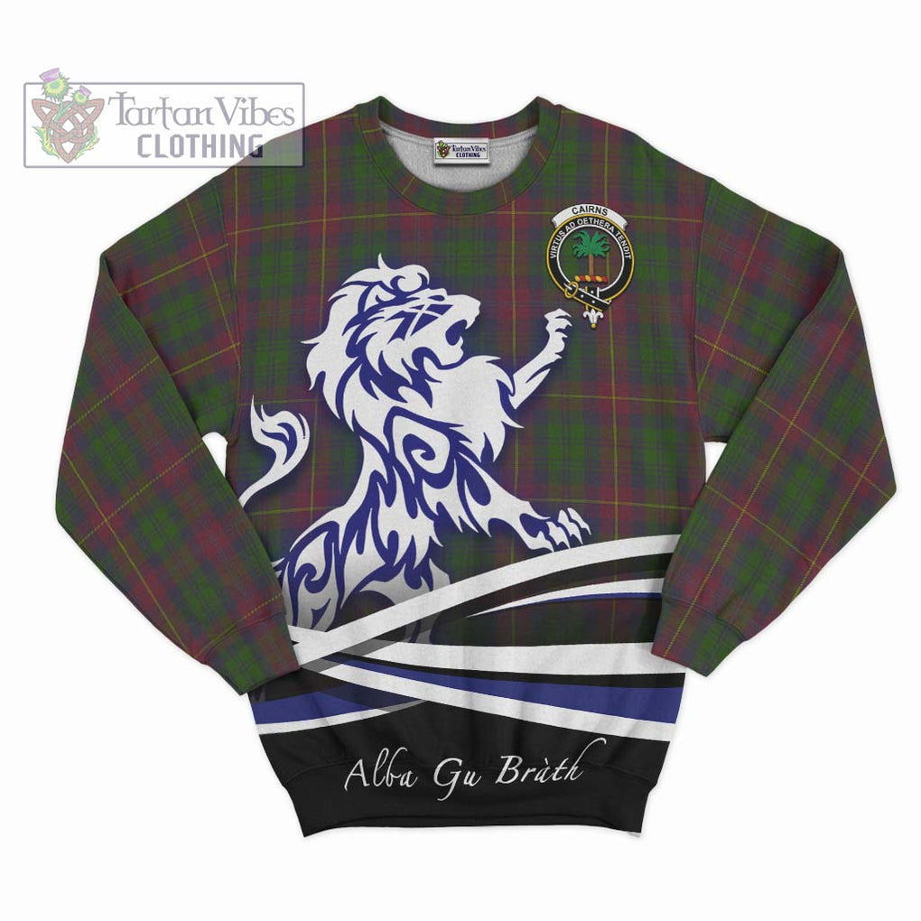 Cairns Tartan Sweatshirt with Alba Gu Brath Regal Lion Emblem - Tartan Vibes Clothing