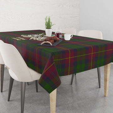 Cairns Tartan Tablecloth with Clan Crest and the Golden Sword of Courageous Legacy - Tartan Vibes Clothing