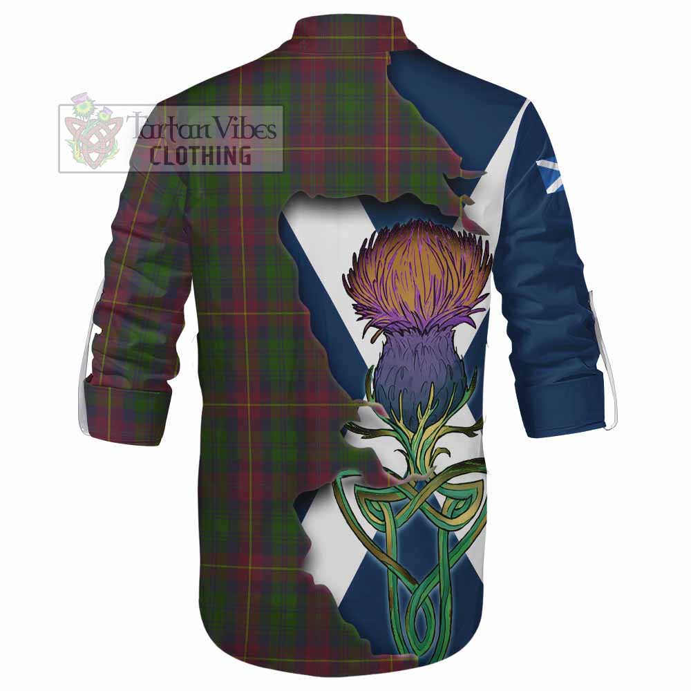 Tartan Vibes Clothing Cairns Tartan Family Crest Ghillie Kilt Shirt Scottish Thistle Celtic Inspired
