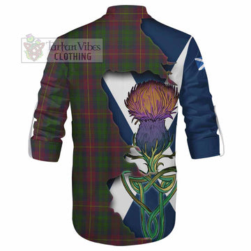 Tartan Vibes Clothing Cairns Tartan Family Crest Ghillie Kilt Shirt Scottish Thistle Celtic Inspired