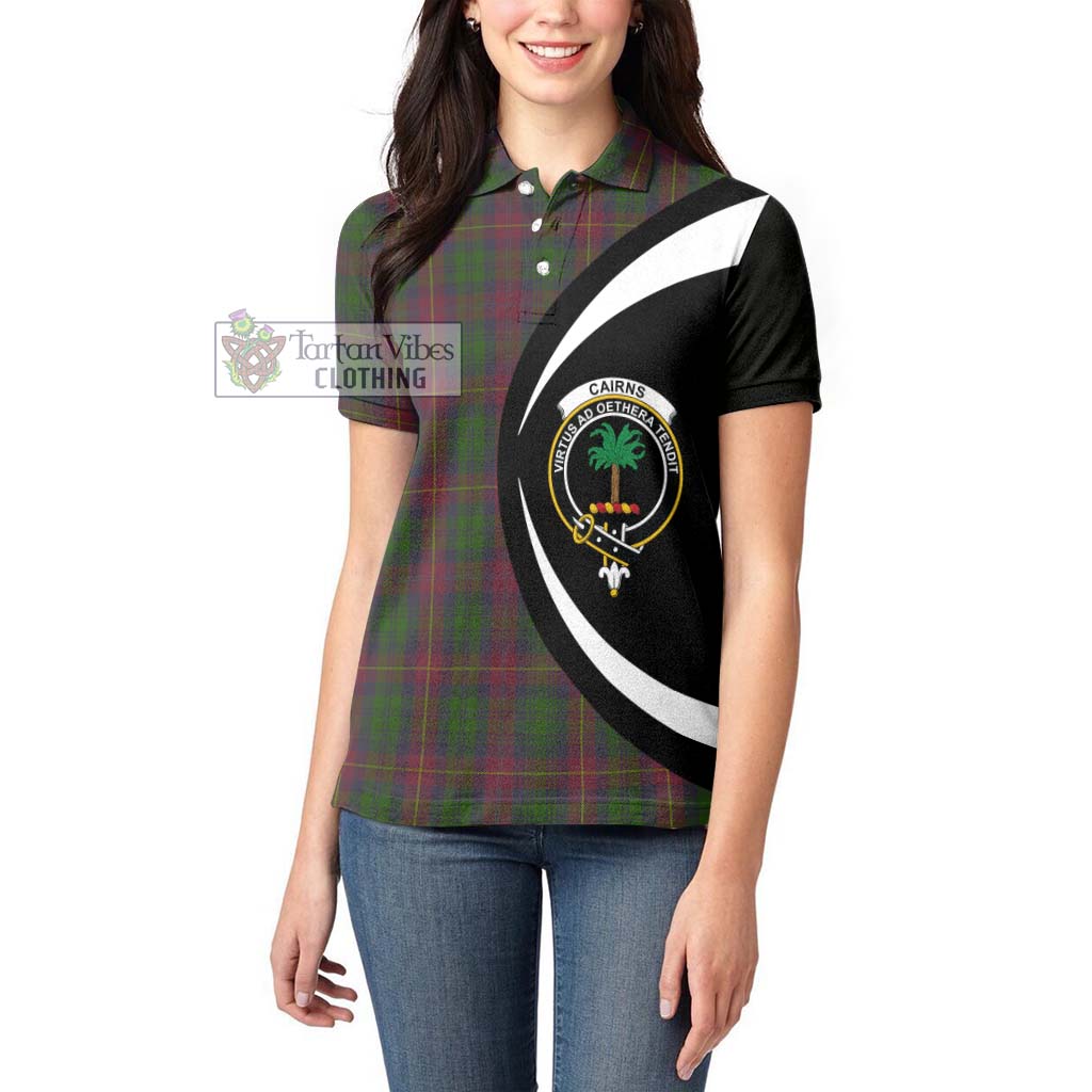 Cairns Tartan Women's Polo Shirt with Family Crest Circle Style - Tartan Vibes Clothing