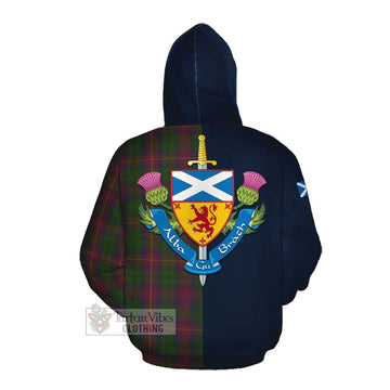 Tartan Vibes Clothing Cairns Tartan Cotton Hoodie Alba with Scottish Lion Royal Arm Half Style