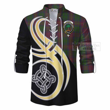Cairns Tartan Ghillie Kilt Shirt with Family Crest and Celtic Symbol Style - Tartan Vibes Clothing