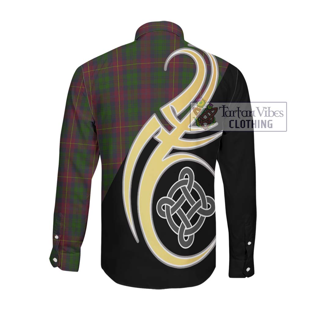 Cairns Tartan Long Sleeve Button Shirt with Family Crest and Celtic Symbol Style Men's Shirt - Tartan Vibes Clothing
