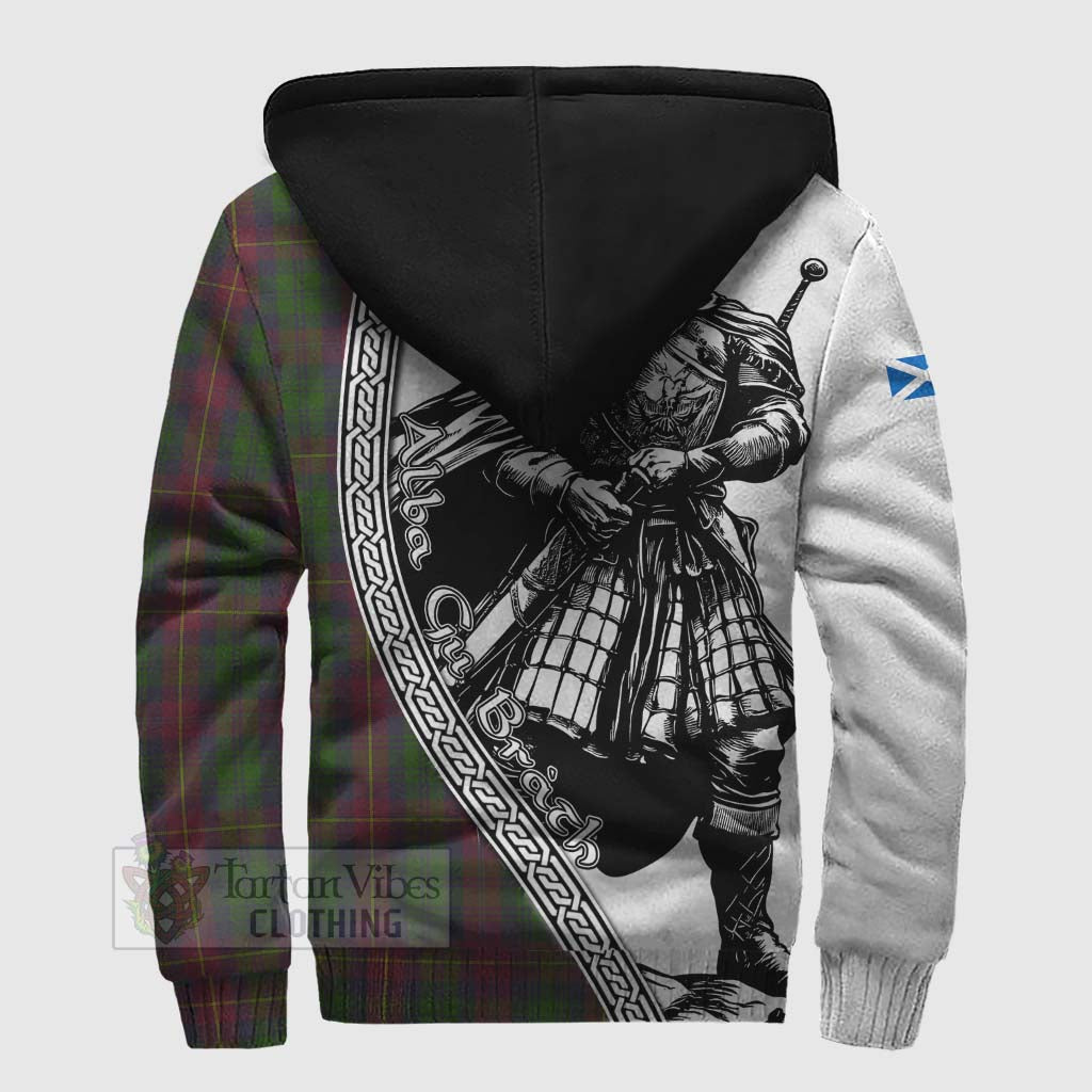 Tartan Vibes Clothing Cairns Tartan Clan Crest Sherpa Hoodie with Highlander Warrior Celtic Style