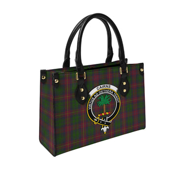 Cairns Tartan Leather Bag with Family Crest