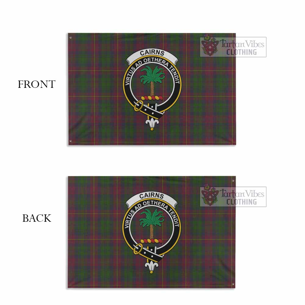 Tartan Vibes Clothing Cairns Tartan House Flag with Family Crest