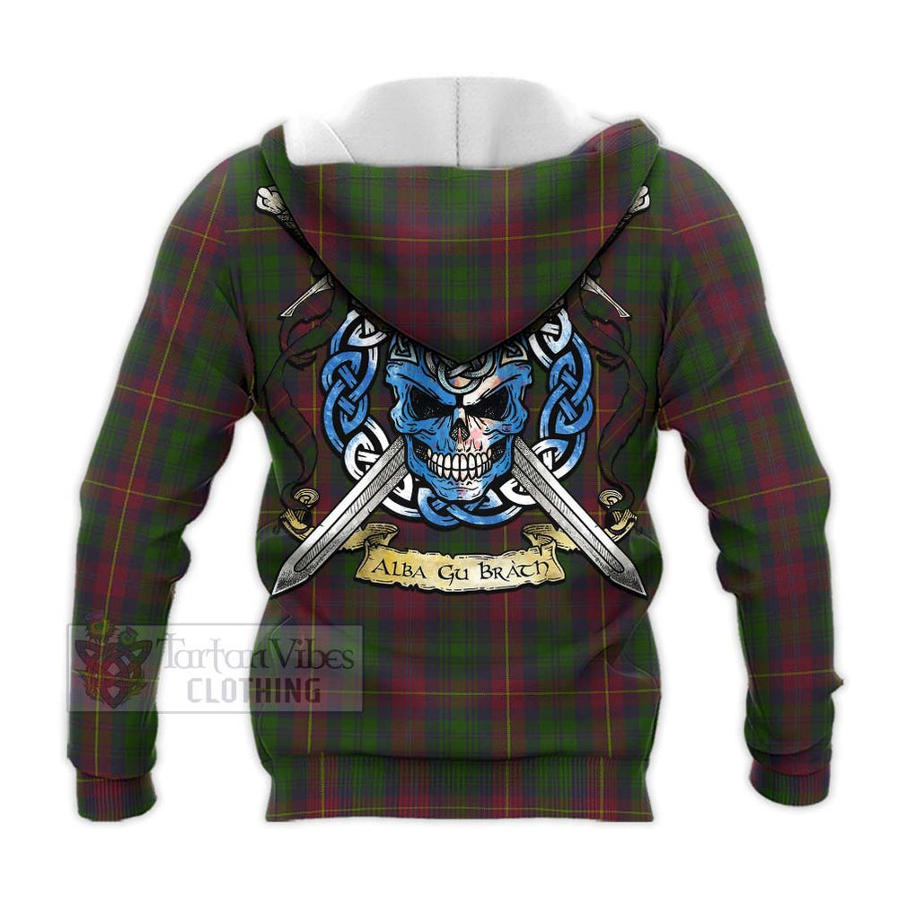 Cairns Tartan Knitted Hoodie with Family Crest Celtic Skull Style - Tartan Vibes Clothing