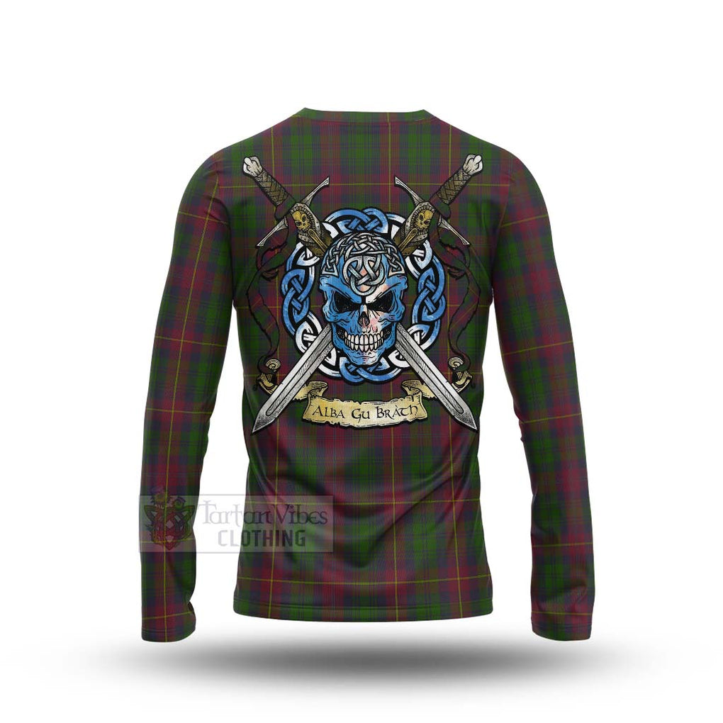 Cairns Tartan Long Sleeve T-Shirt with Family Crest Celtic Skull Style - Tartan Vibes Clothing
