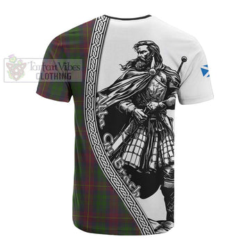 Cairns Tartan Clan Crest Cotton T-shirt with Highlander Warrior Celtic Style