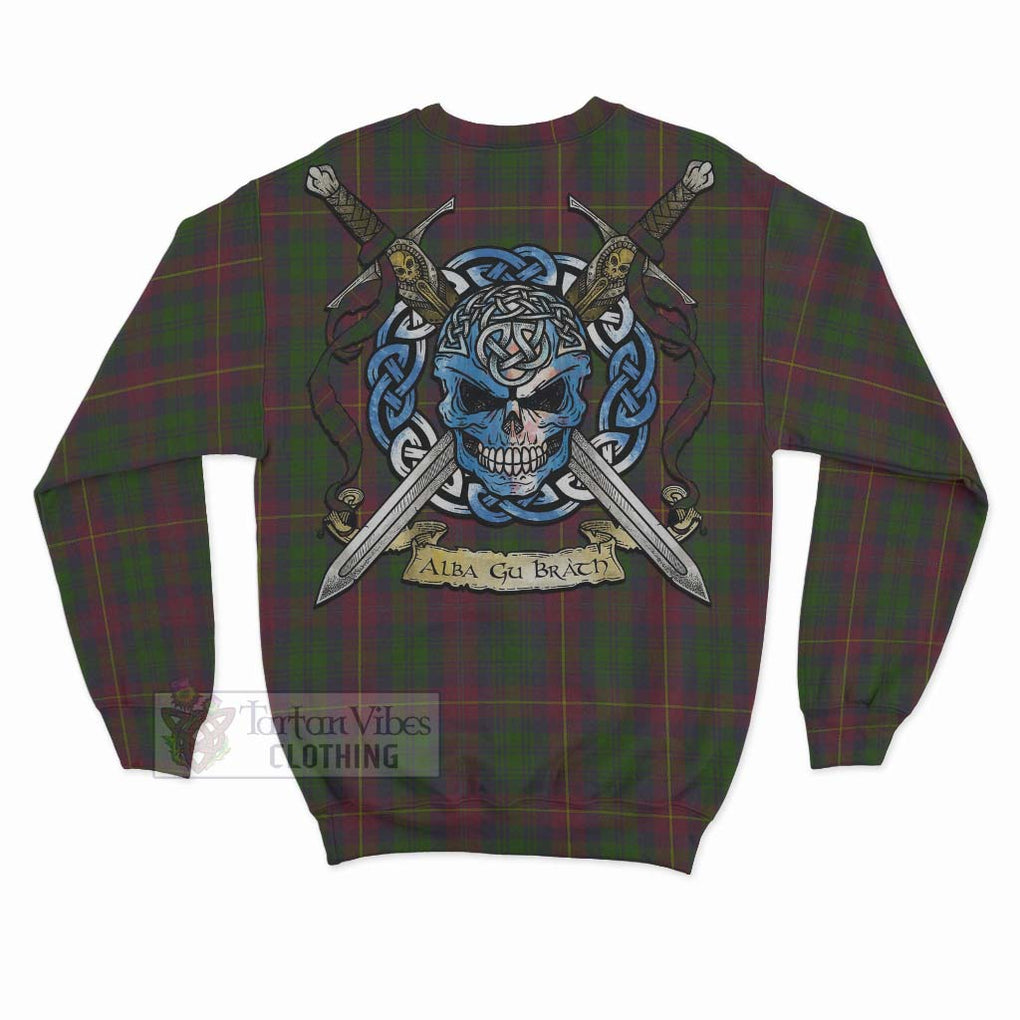 Cairns Tartan Sweatshirt with Family Crest Celtic Skull Style - Tartan Vibes Clothing