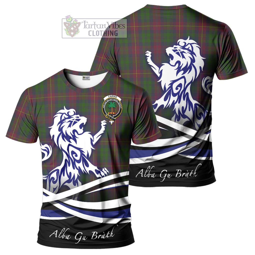 Tartan Vibes Clothing Cairns Tartan Cotton T-shirt with Alba Gu Brath Regal Lion Emblem