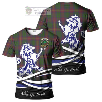Tartan Vibes Clothing Cairns Tartan Cotton T-shirt with Alba Gu Brath Regal Lion Emblem