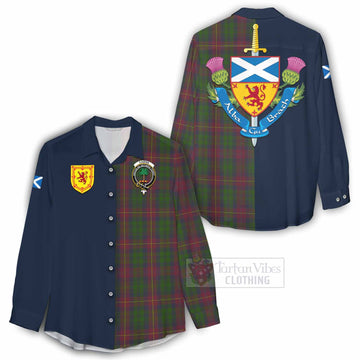 Cairns Tartan Women's Casual Shirt Alba with Scottish Lion Royal Arm Half Style - Tartan Vibes Clothing