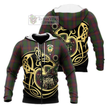 Cairns Tartan Knitted Hoodie with Family Crest Celtic Wolf Style Unisex Knitted Zip Hoodie - Tartan Vibes Clothing
