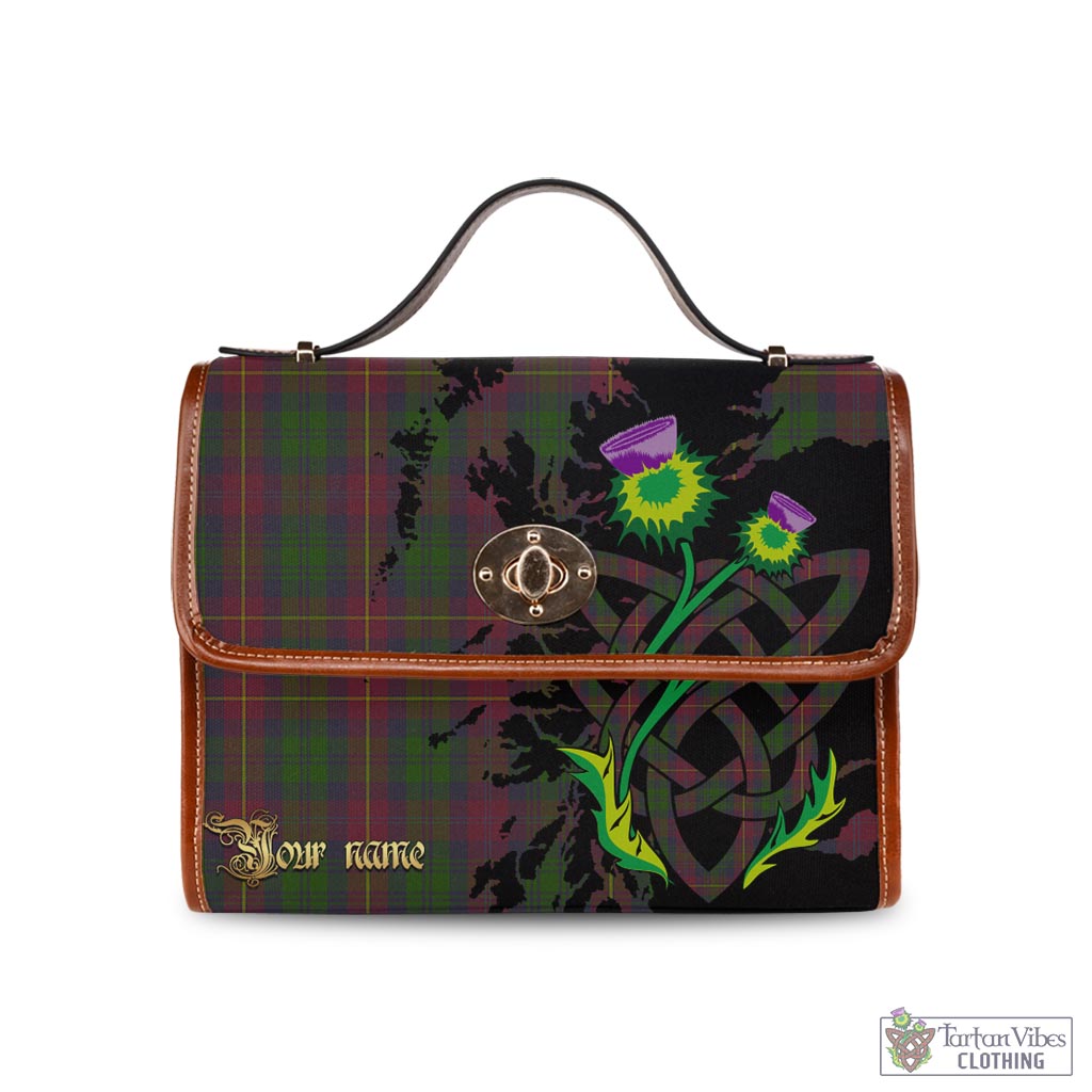 Tartan Vibes Clothing Cairns Tartan Waterproof Canvas Bag with Scotland Map and Thistle Celtic Accents