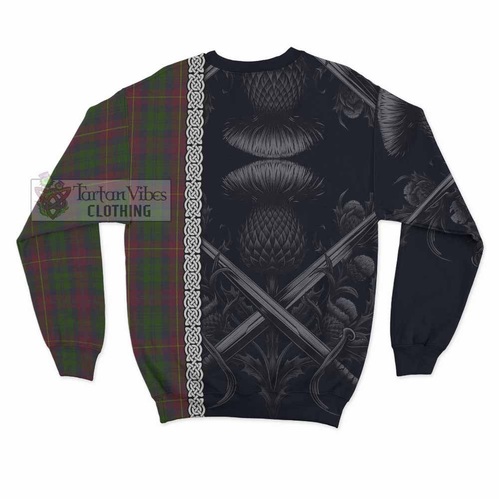 Cairns Tartan Sweatshirt with Family Crest Cross Sword Thistle Celtic Vibes - Tartan Vibes Clothing