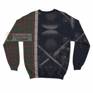 Cairns Tartan Sweatshirt with Family Crest Cross Sword Thistle Celtic Vibes - Tartan Vibes Clothing