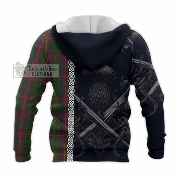 Cairns Tartan Knitted Hoodie with Family Crest Cross Sword Thistle Celtic Vibes - Tartan Vibes Clothing