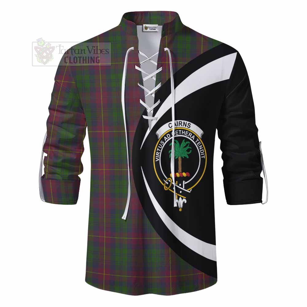 Cairns Tartan Ghillie Kilt Shirt with Family Crest Circle Style - Tartan Vibes Clothing